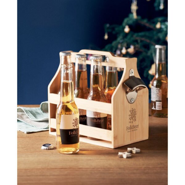 Caja de bambú para 6 cervezas CABAS - Imagen 2