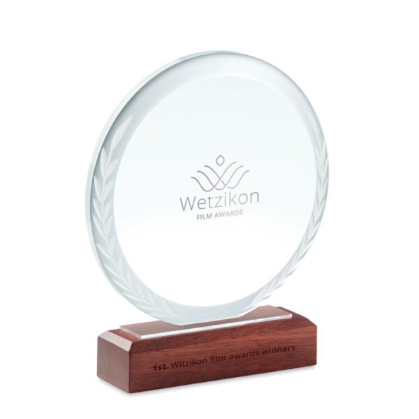 Placa o trofeo cristal redonda KEEN - Imagen 2