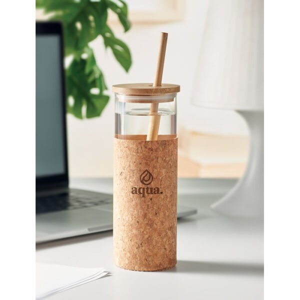 Vaso de vidrio con funda 450 ml MOLUNGE - Imagen 2
