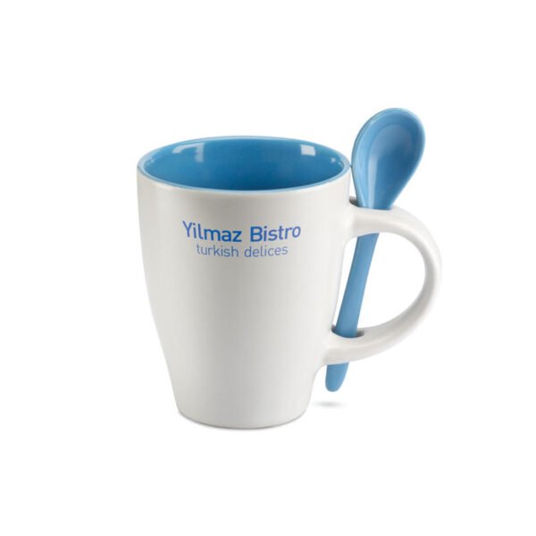 Taza bicolor con cuchara 250 ml DUAL - Imagen 2