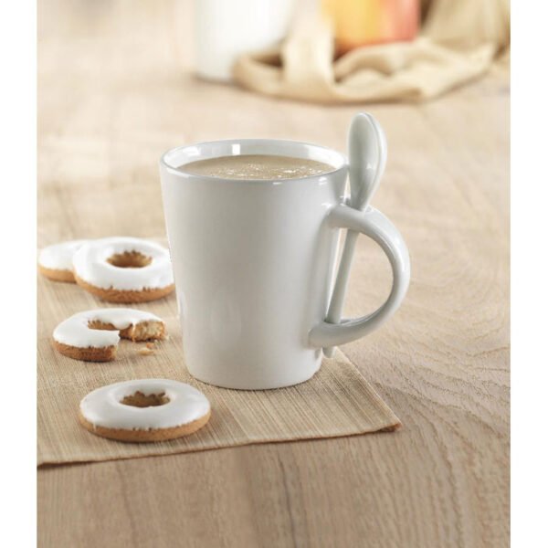 Taza con cuchara de cerámica. SUBLIMKONIK - Imagen 2