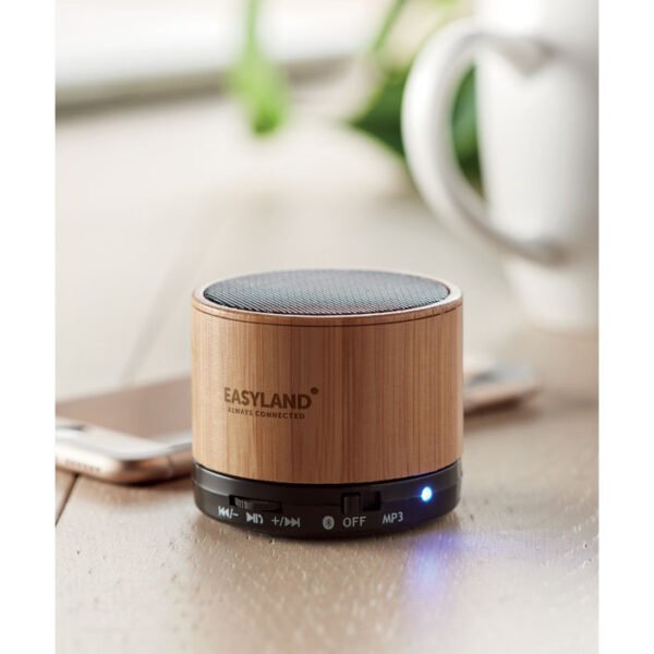 Altavoz bambú inalámbrico ROUND BAMBOO - Imagen 2