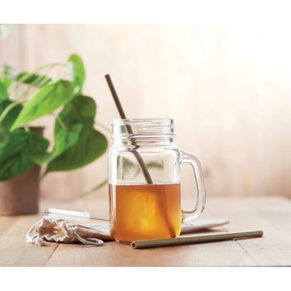 Pajita bambú cepillo funda NATURAL STRAW - Imagen 3