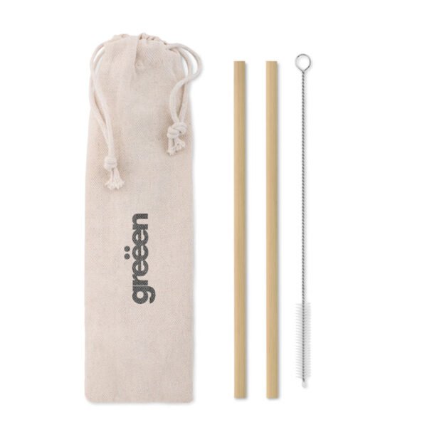 Pajita bambú cepillo funda NATURAL STRAW - Imagen 2