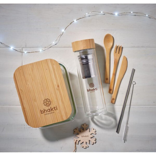 Fiambrera vidrio y tapa bambú TUNDRA LUNCHBOX - Imagen 2